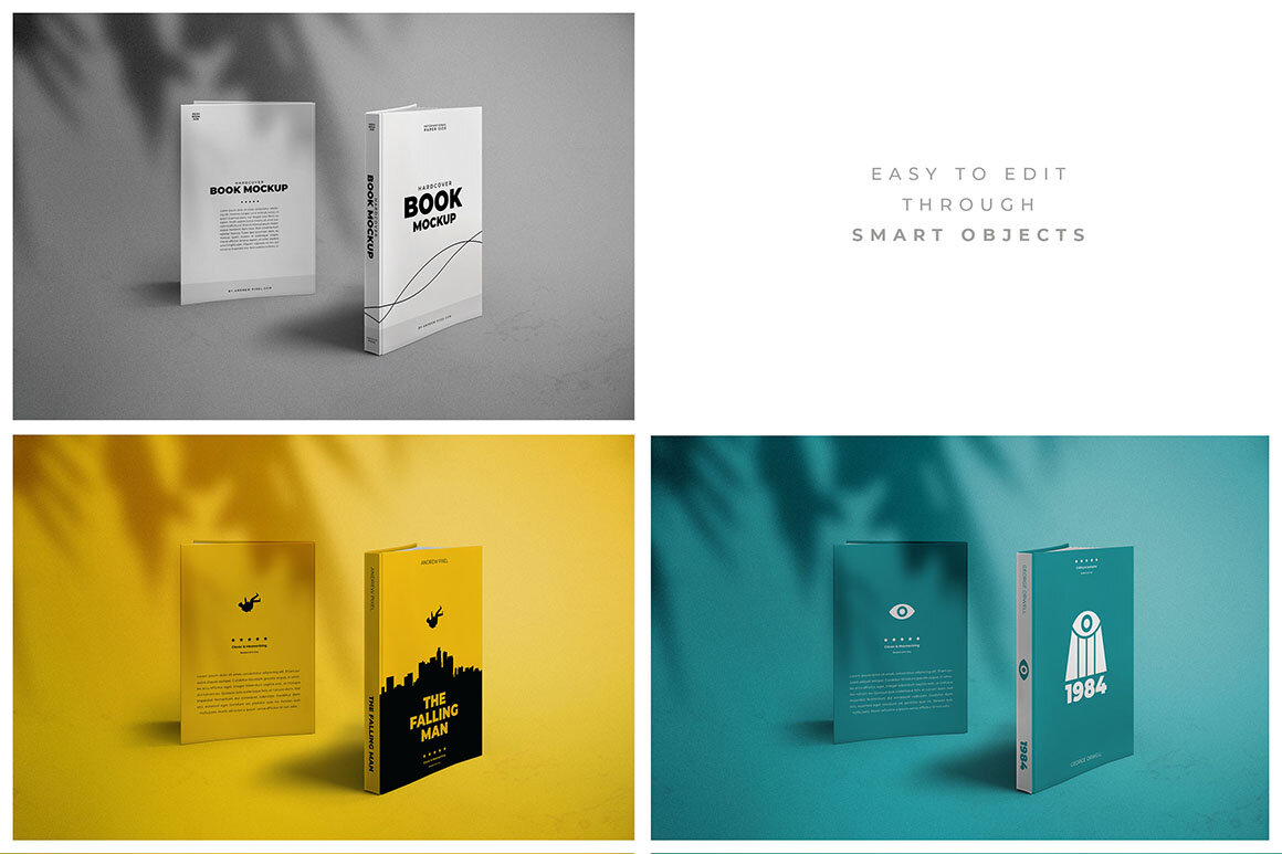 The background can easily be turned off or edited to taste. A5 Hardcover Book Mockups Andrew Pixel