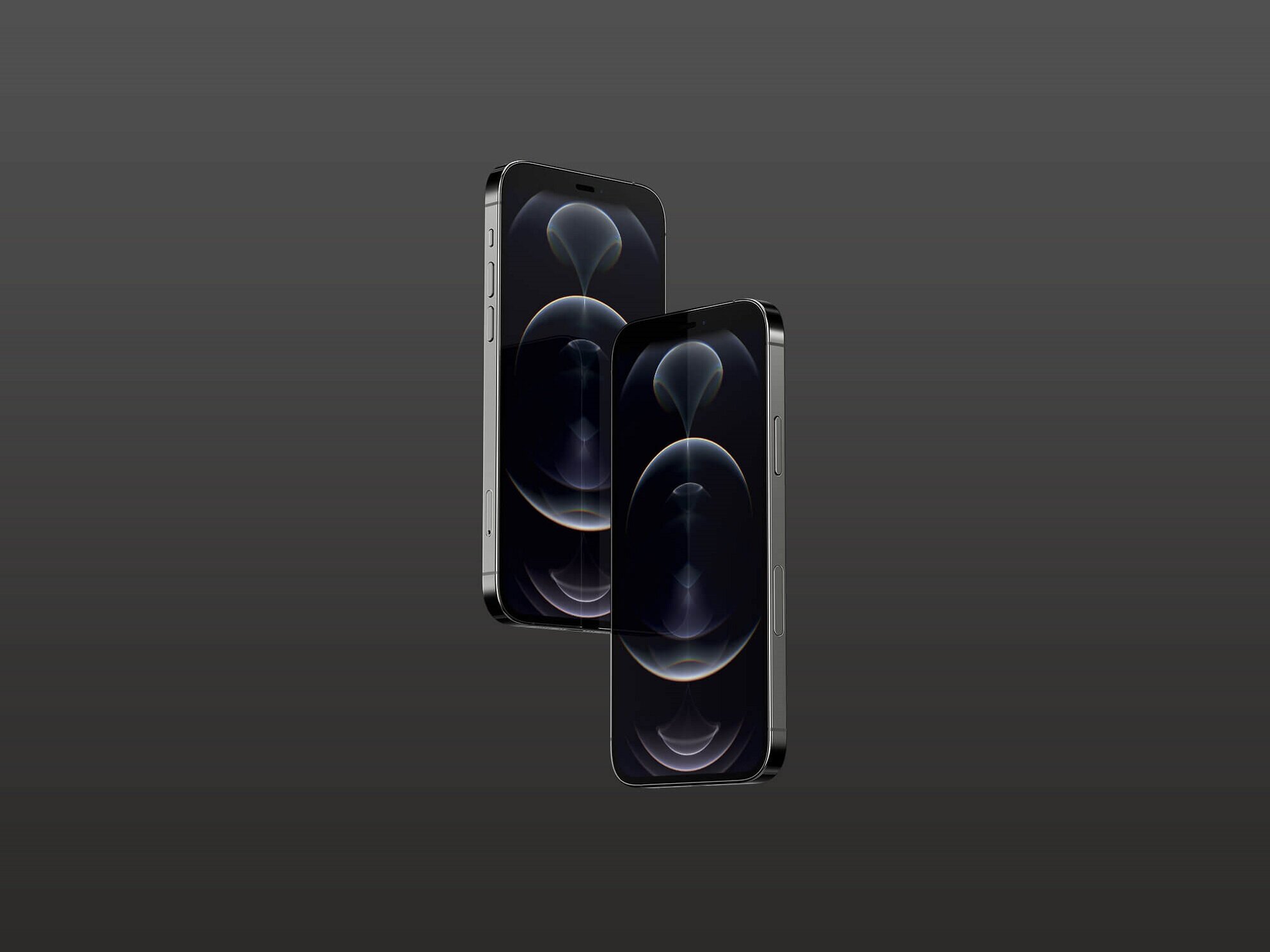 This mockup shows an iphone 13 with christmas decorations. Free Floating 3d Iphone 12 Pro Mockup Psd Template