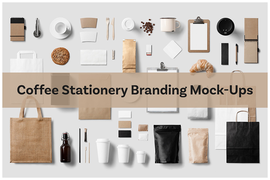 40+ Download Coffee Stationery Mockup Free PSD