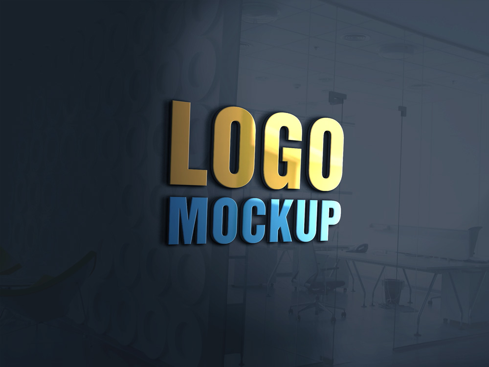 14+ Download 3D Glass Window Logo Mockup Free PSD